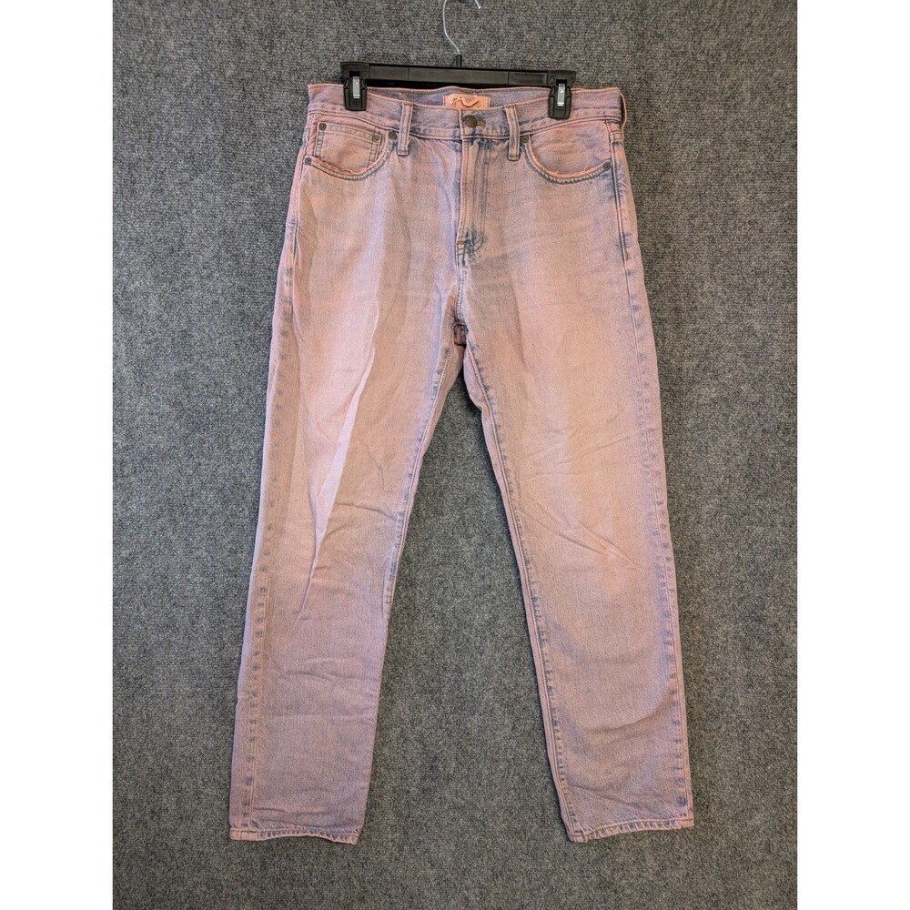 Madewell Mens Jeans 30x30 Pink Overdyed Denim Straight Fit Retro Streetwear